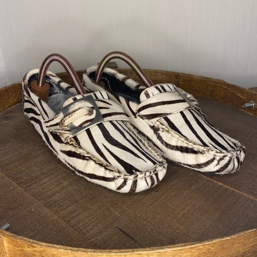 Steven By‎ Steve Madden Zebra Buckle Loafer Flats Size 6